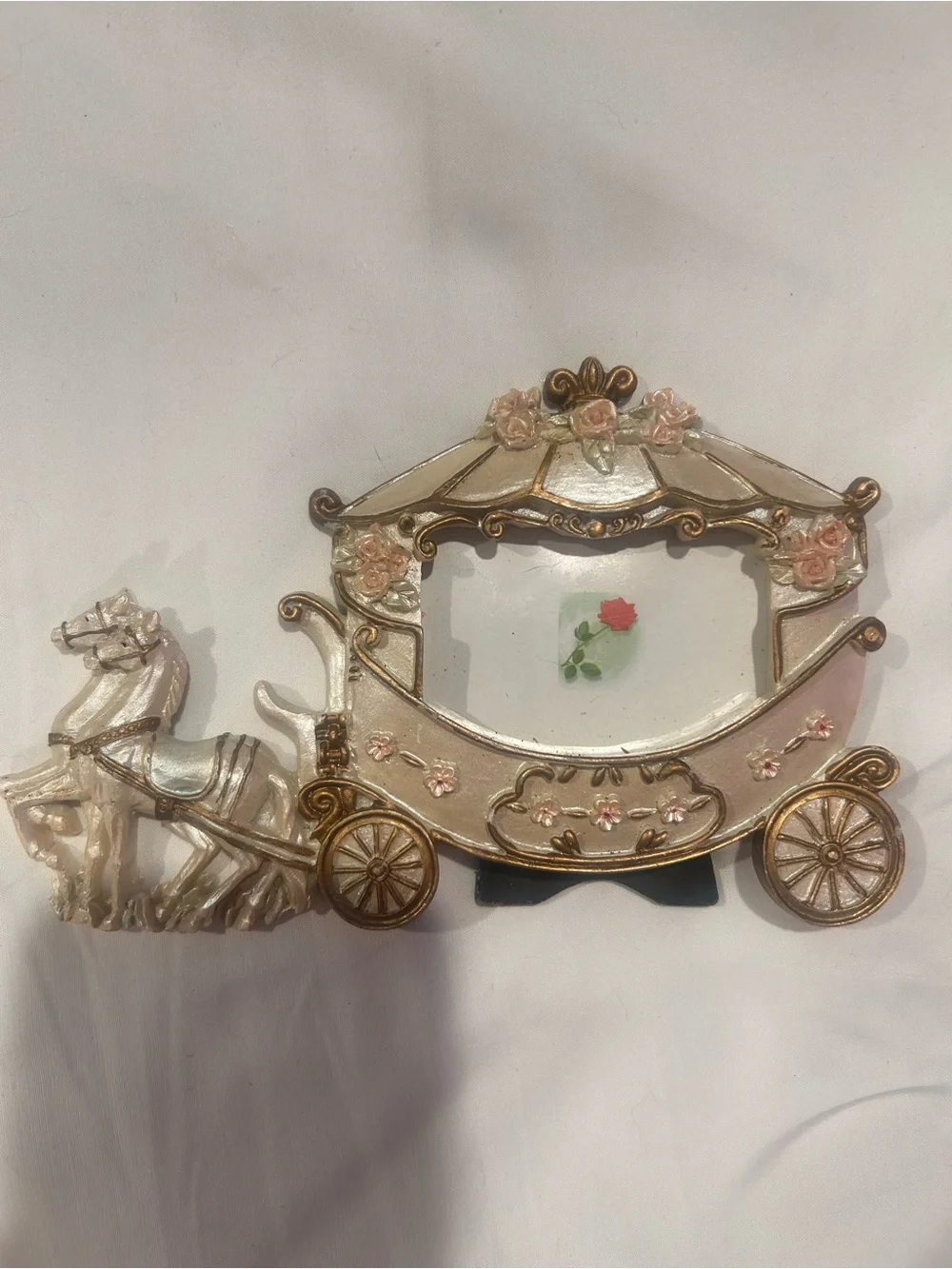 Set of 2 Vintage Ornate Carriage Picture Frame- Pink and Gold Decorative Accent